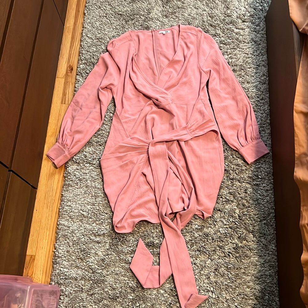 Fashion Nova Dusty Pink Front Wrap Mini Dress 1X